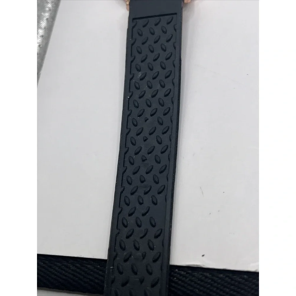 Unisex Quartz Watch Rose Gold‎ 39mm Case Black Silicone Band- New Battery